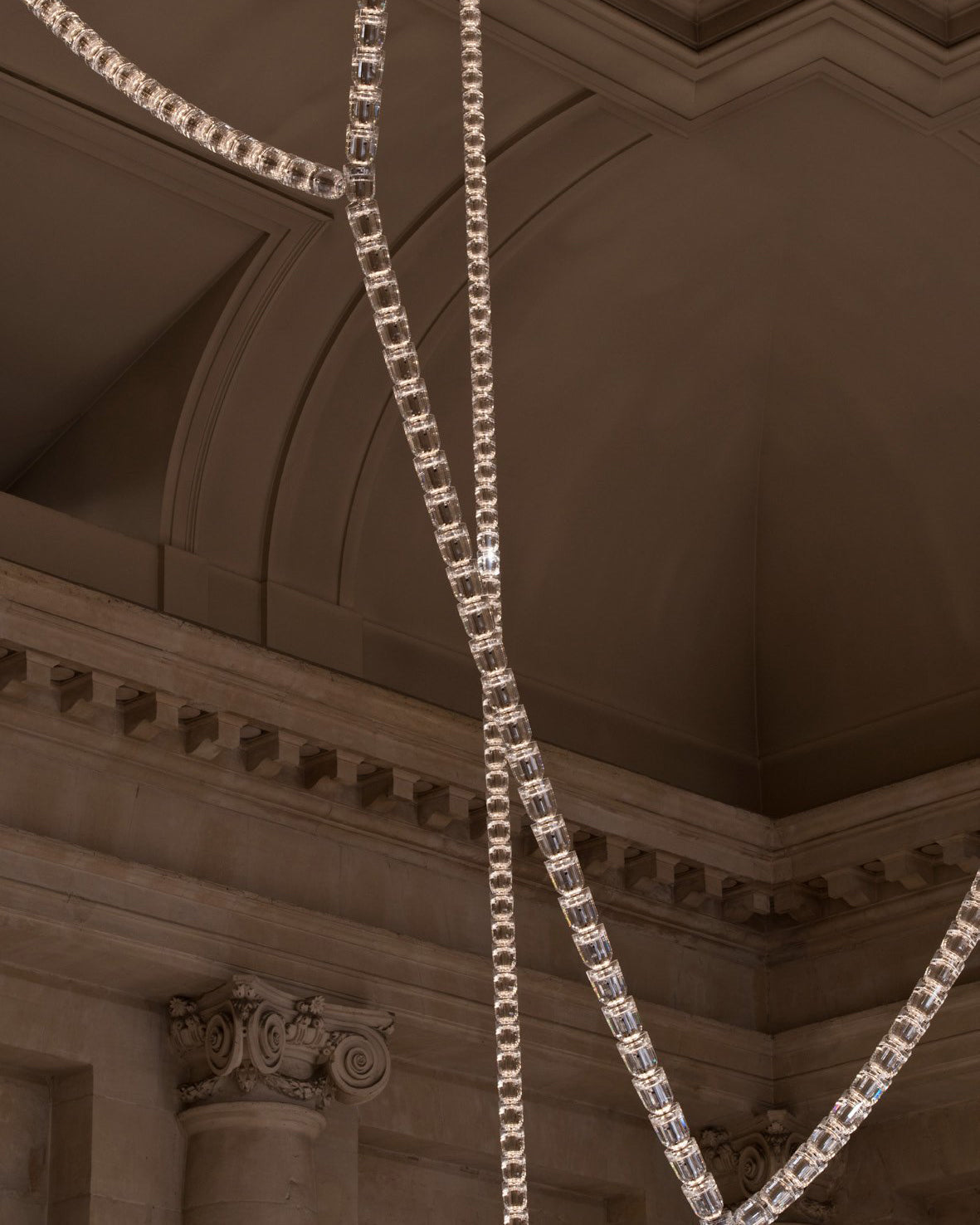 Lustra Lustre Cristal Doré LED 3-Lignes