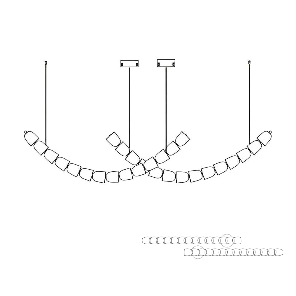 Lustra Lustre Chrome Cristal Entrelacé Lignes