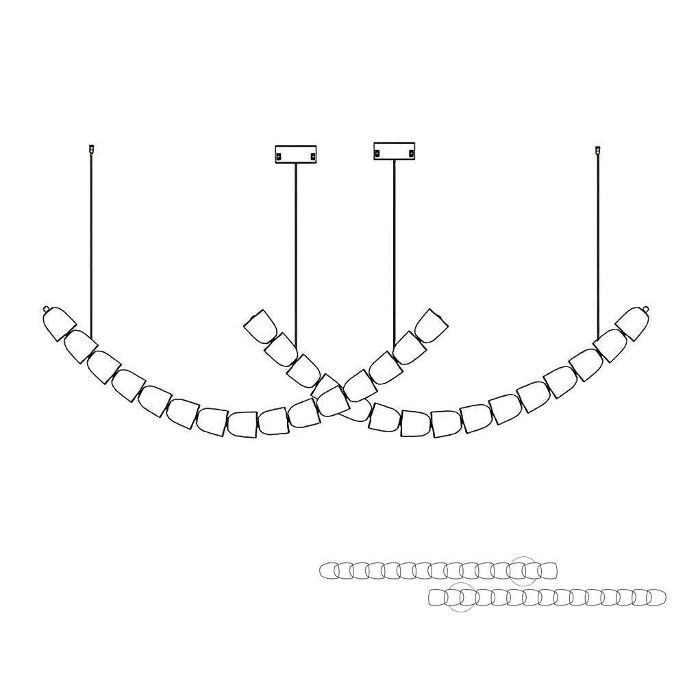 Lustra Lustre Chrome Cristal Entrelacé Lignes
