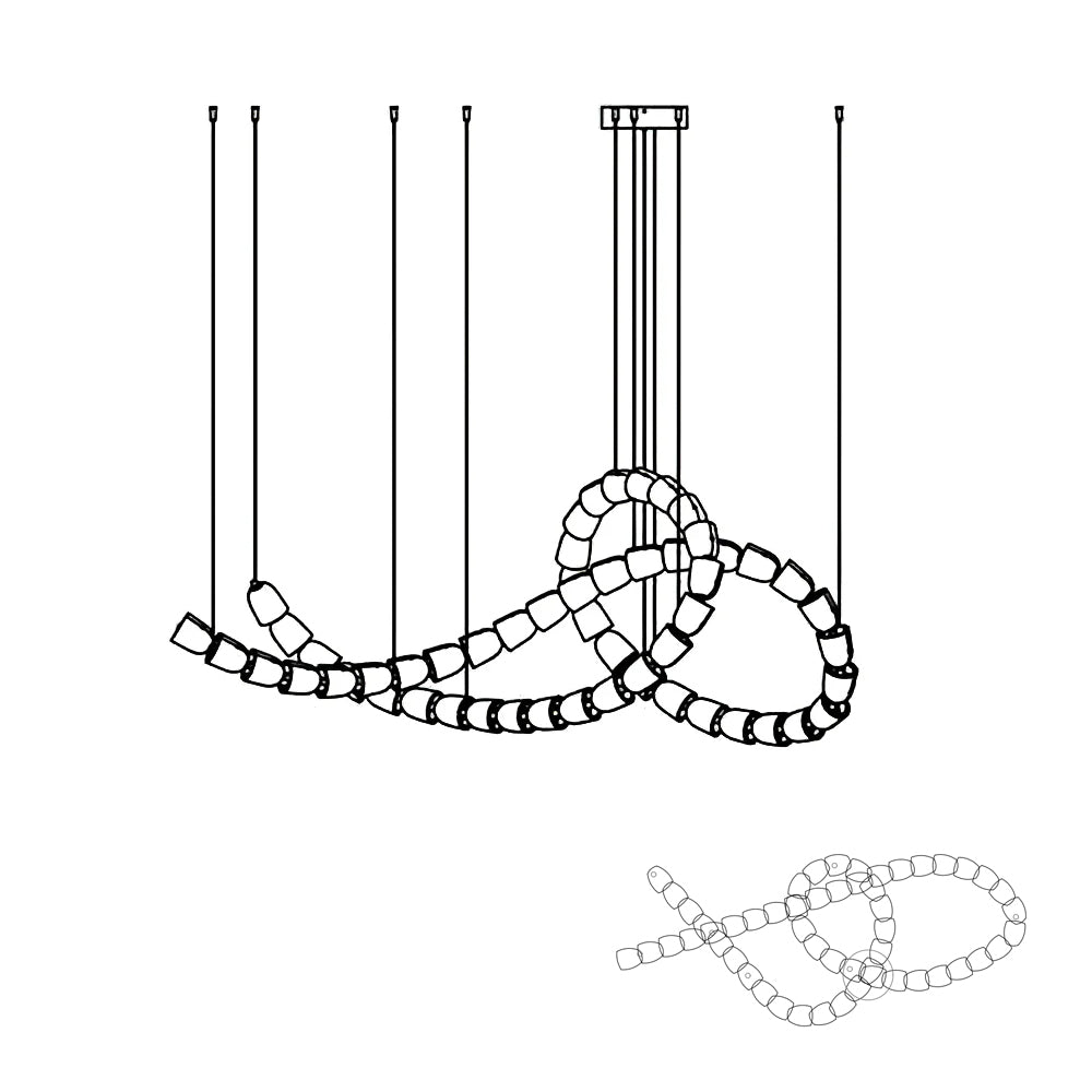 Lustra Lustre Chrome Cristal Entrelacé Lignes