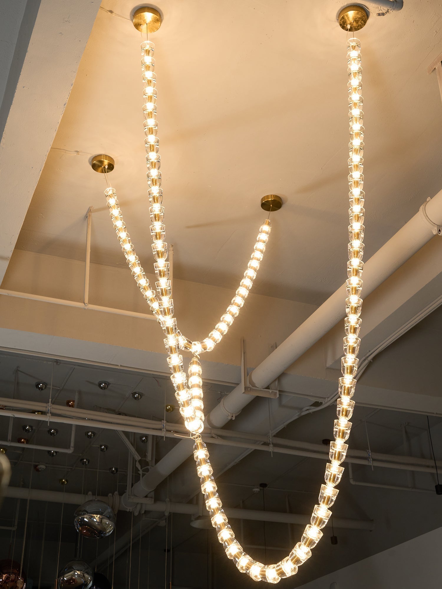 Lustra Lustre Cristal Doré LED 3-Lignes
