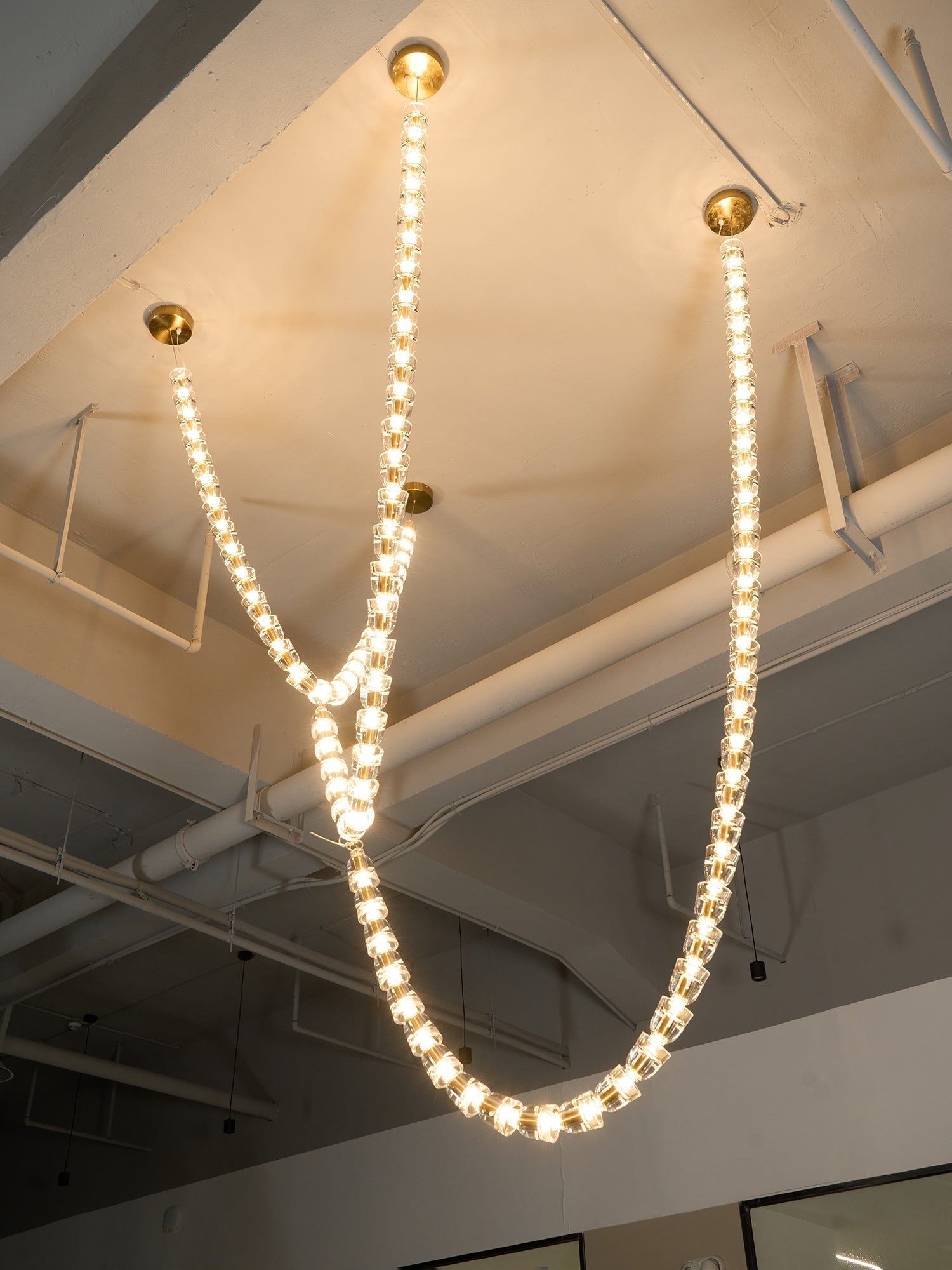 Lustra Lustre Cristal Doré LED 3-Lignes