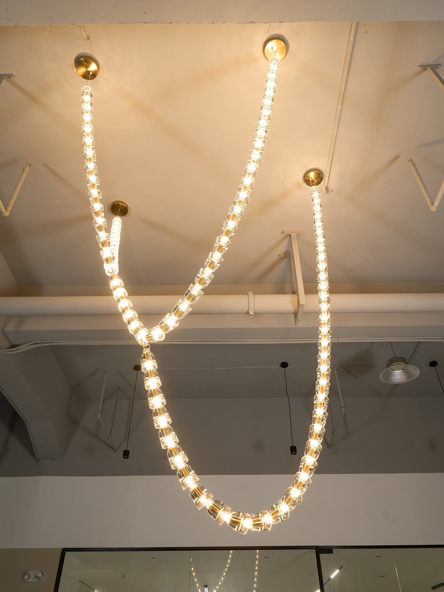 Lustra Lustre Cristal Doré LED 3-Lignes