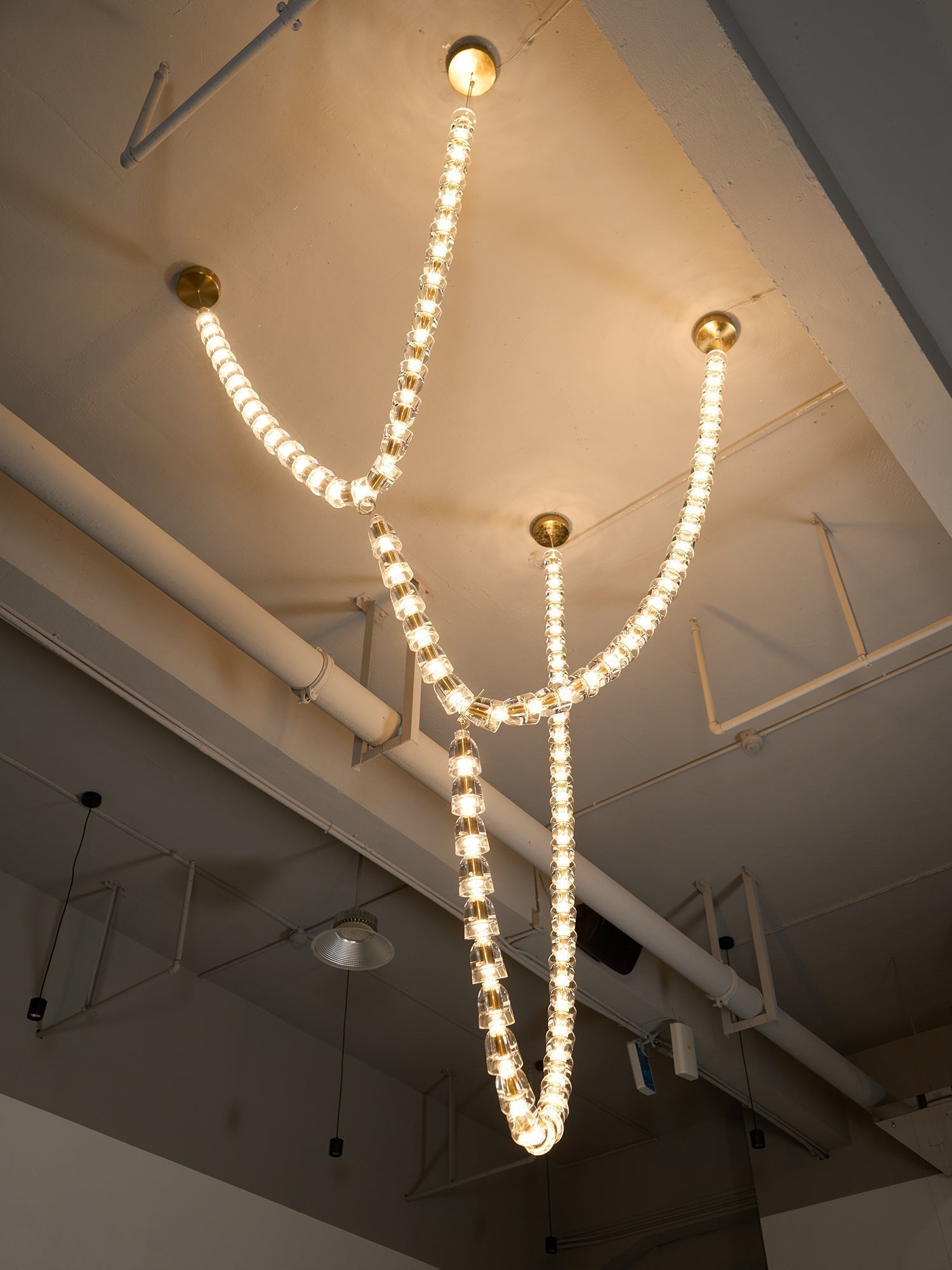 Lustra Lustre Cristal Doré LED 3-Lignes