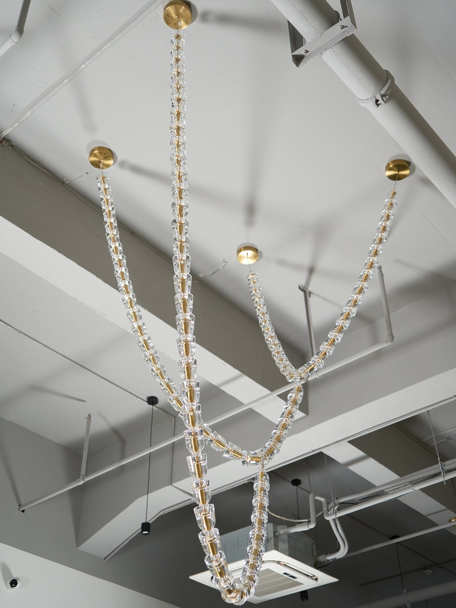 Lustra Lustre Cristal Doré LED 3-Lignes