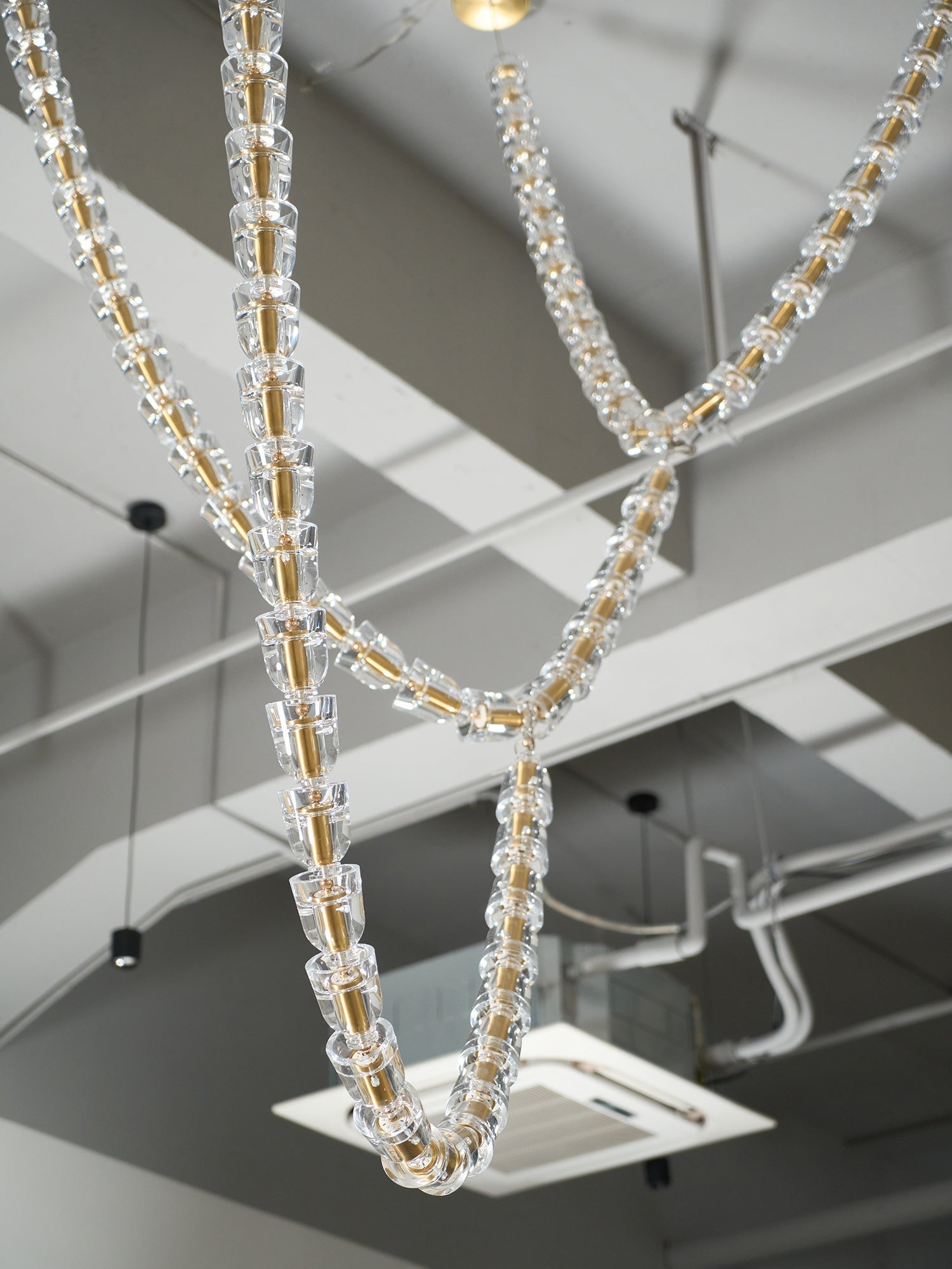 Lustra Lustre Cristal Doré LED 3-Lignes