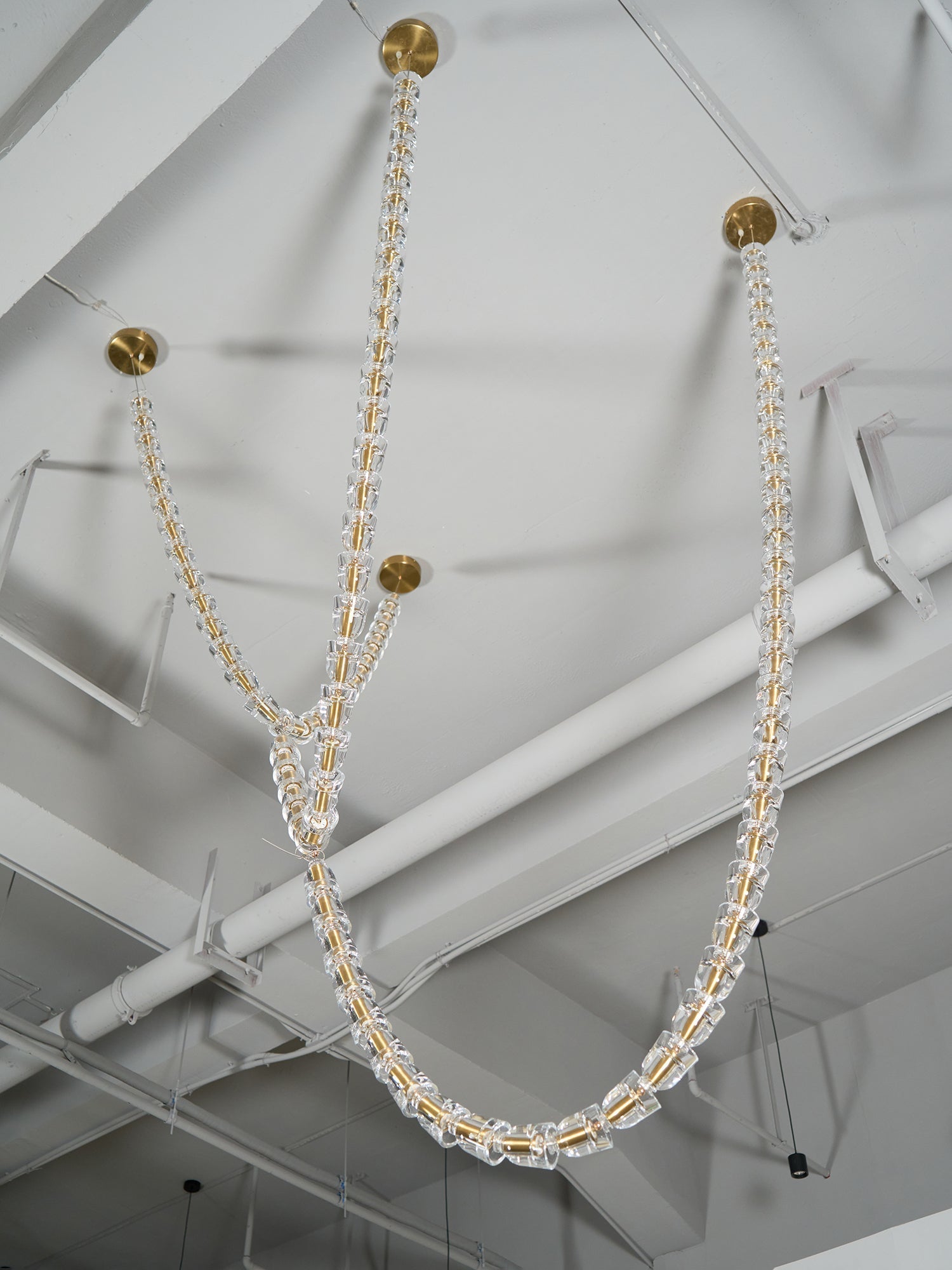 Lustra Lustre Cristal Doré LED 3-Lignes