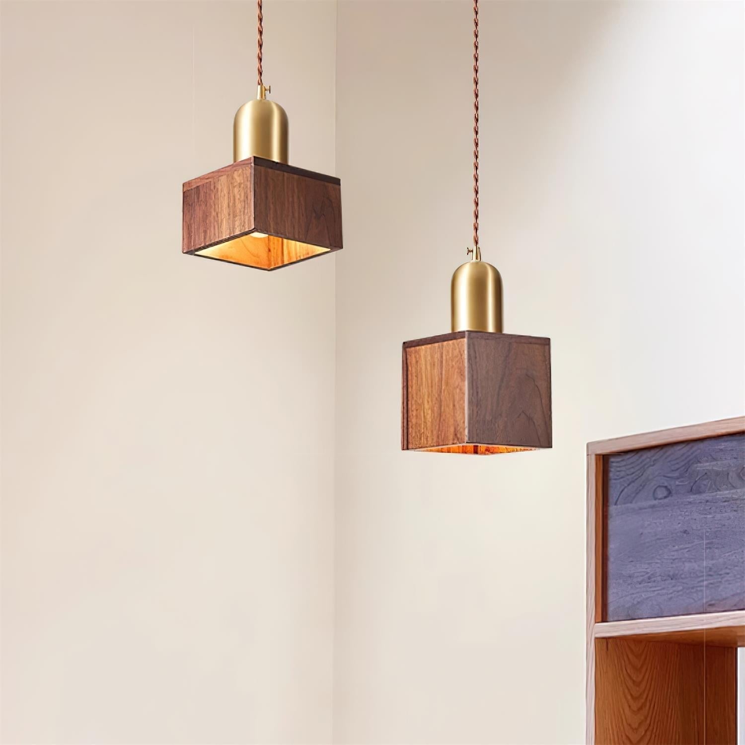 Emberin Suspension en bois de formes assorties en bois massif et laiton