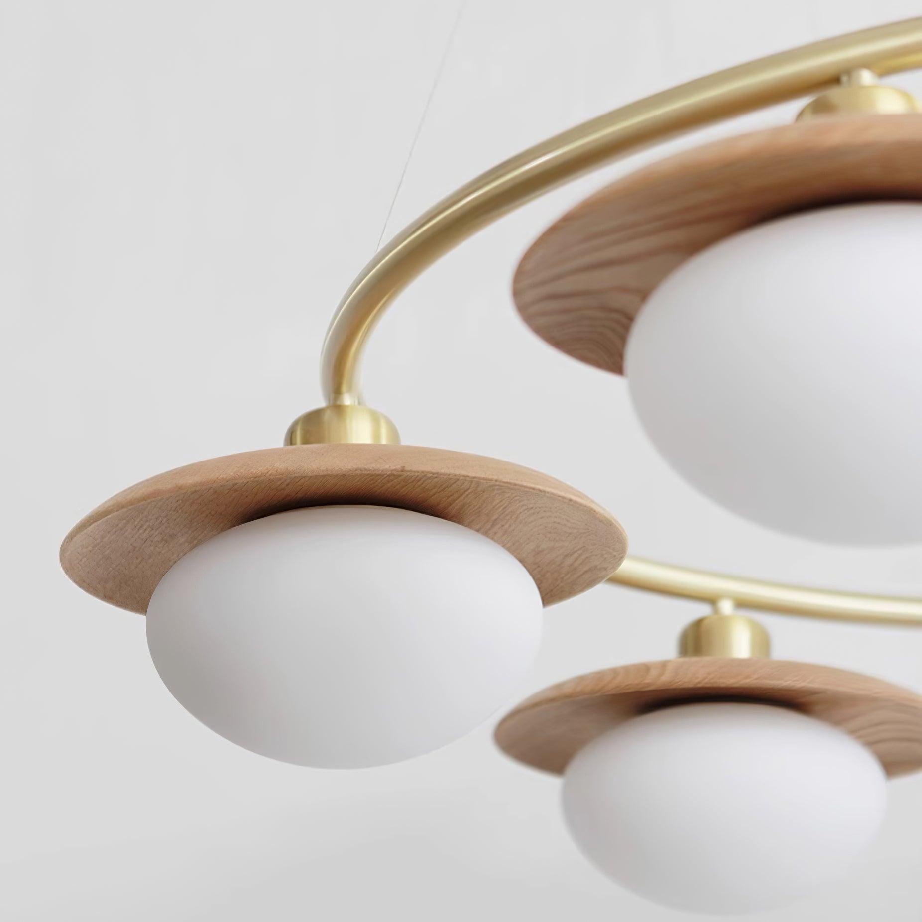Gama Lustre Cuivre Bois Rond Vintage