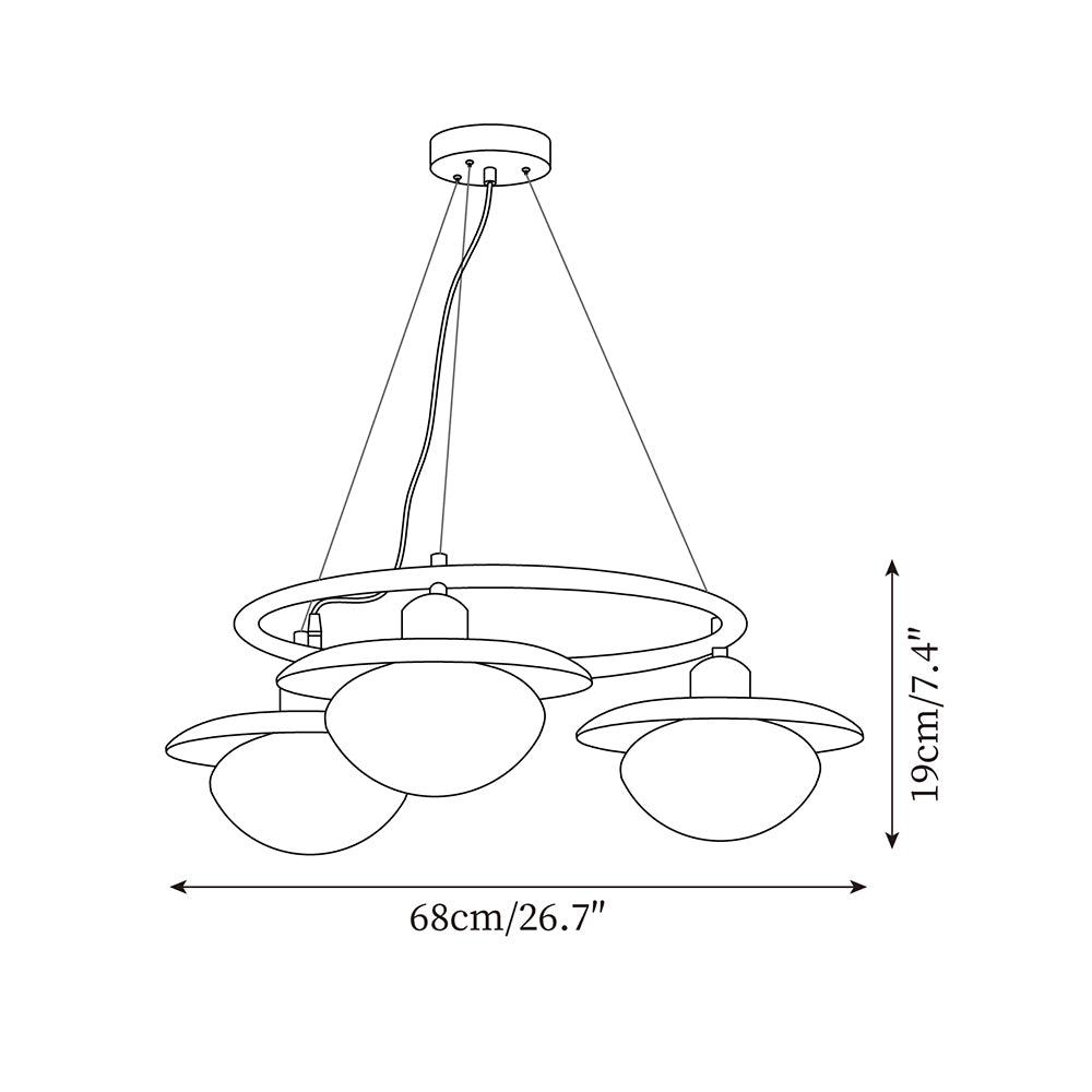 Gama Lustre Cuivre Bois Rond Vintage
