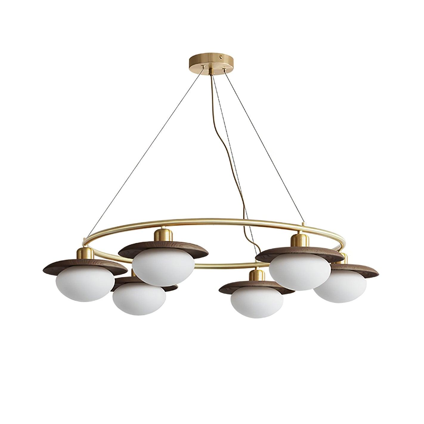 Gama Lustre Cuivre Bois Rond Vintage