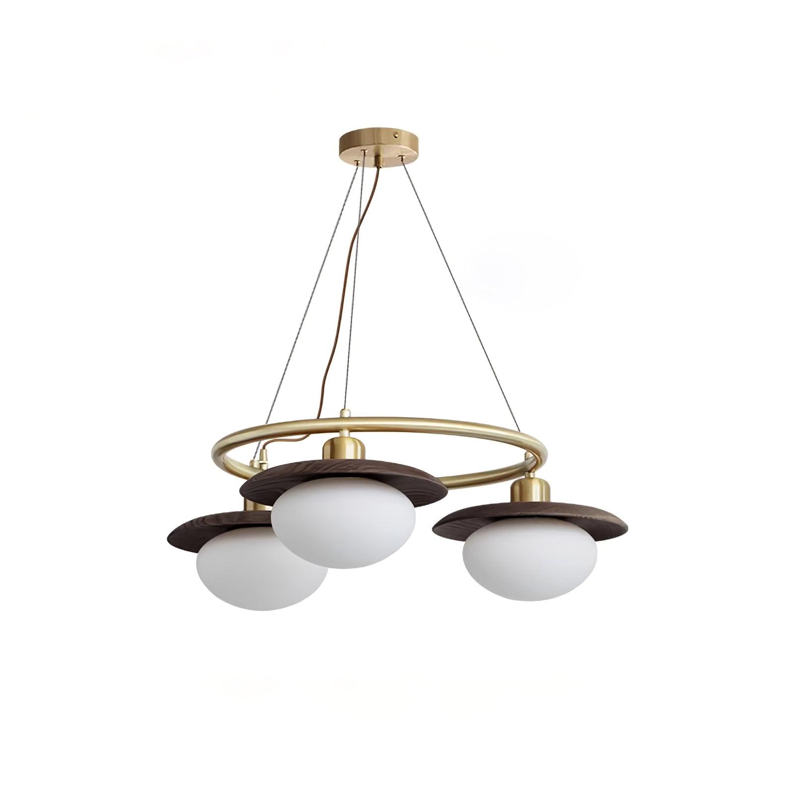 Gama Lustre Cuivre Bois Rond Vintage