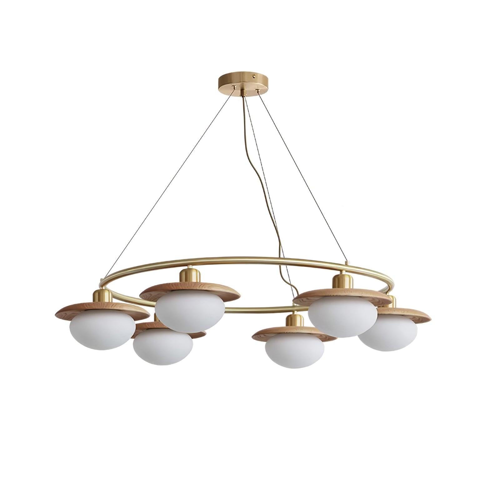 Gama Lustre Cuivre Bois Rond Vintage