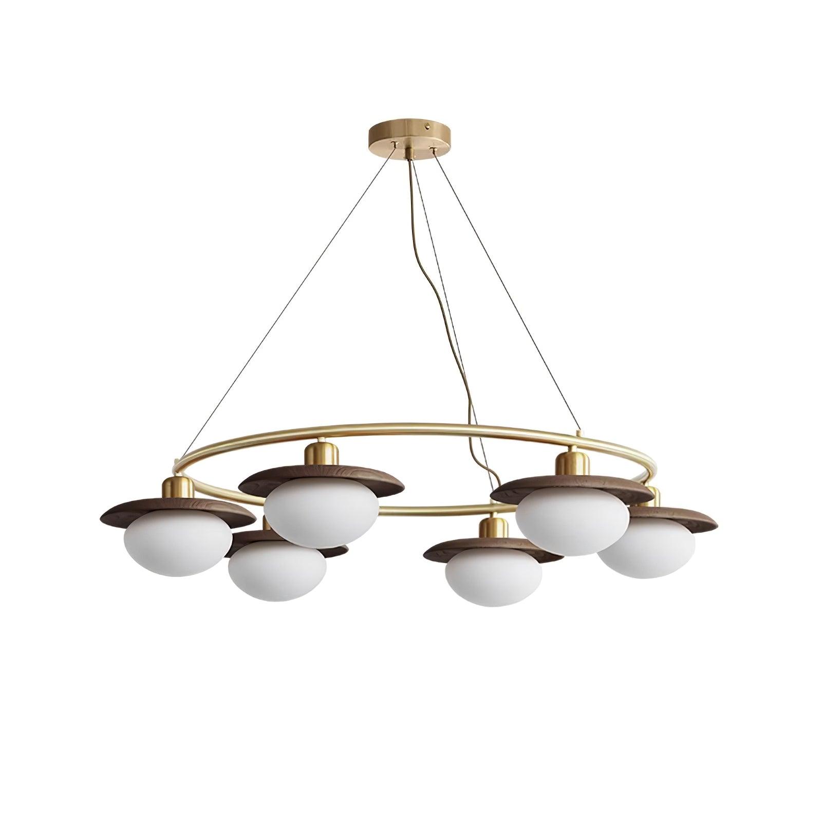 Gama Lustre Cuivre Bois Rond Vintage