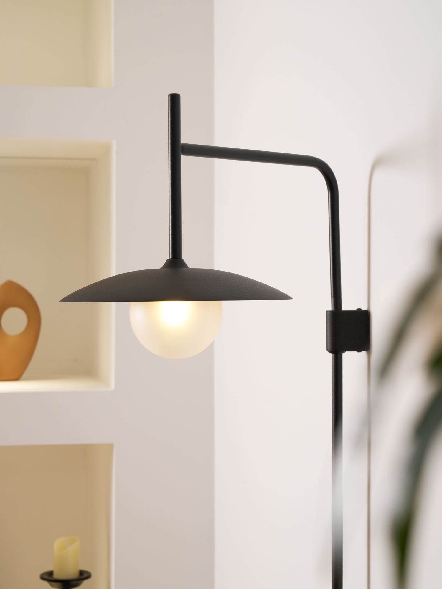 Edan Swing Arm Plug-in Glass Wall Lamp