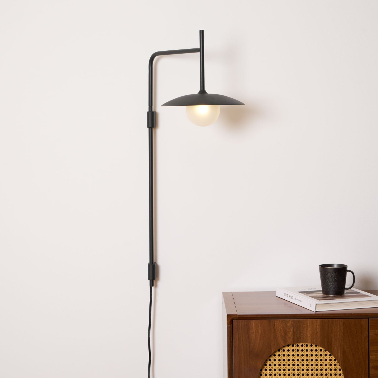 Edan Swing Arm Plug-in Glass Wall Lamp