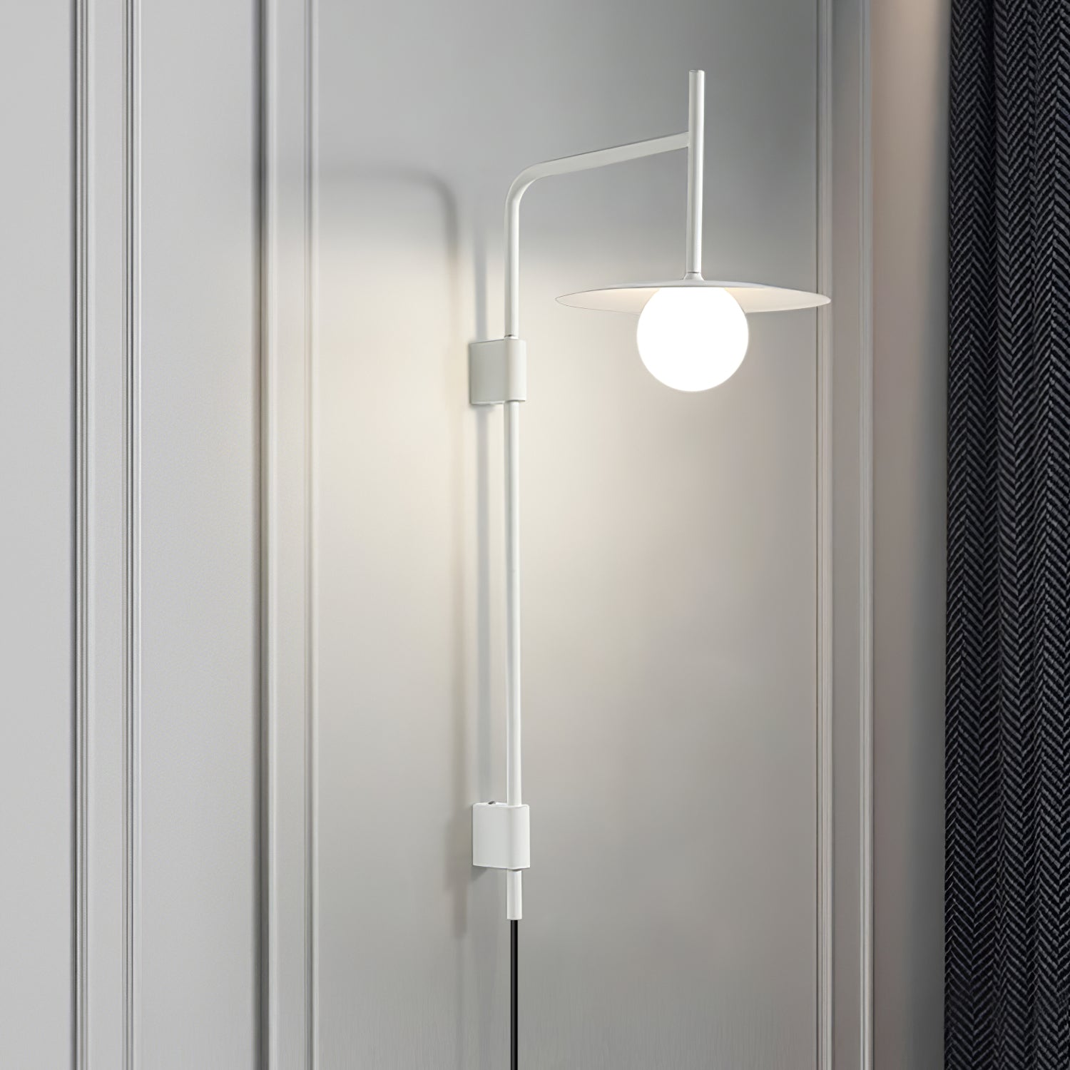 Edan Swing Arm Plug-in Glass Wall Lamp