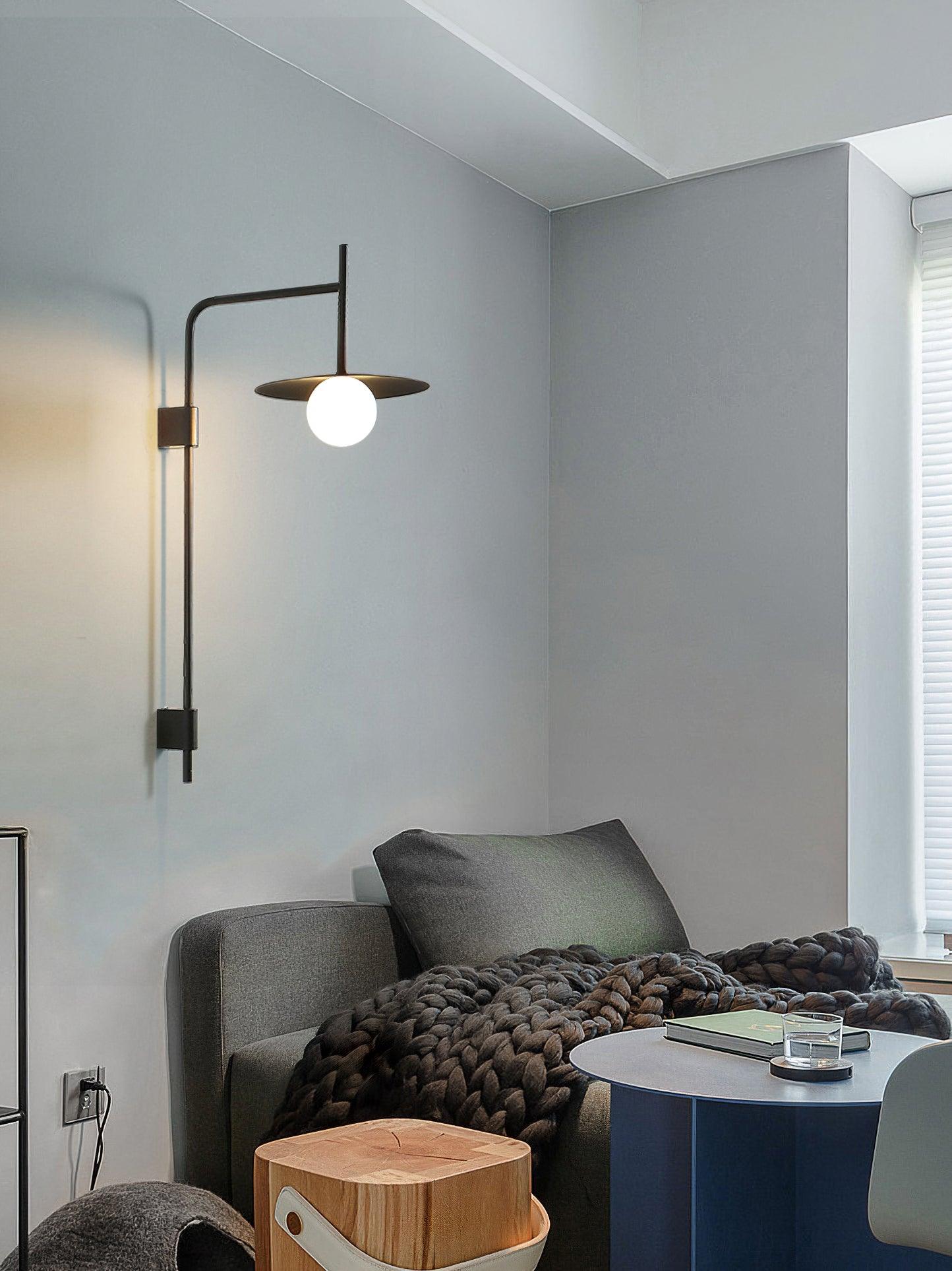 Edan Swing Arm Plug-in Glass Wall Lamp