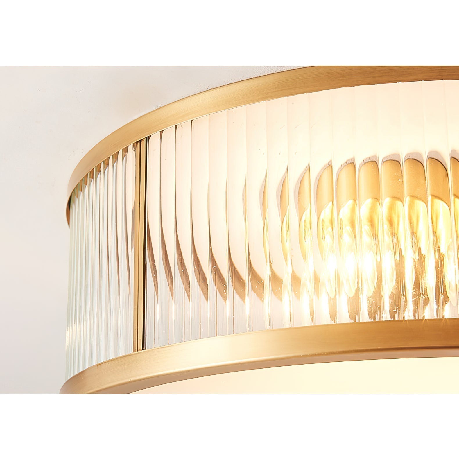 Avvynila Lampe de Plafond Laiton Verre Minimaliste Moderne