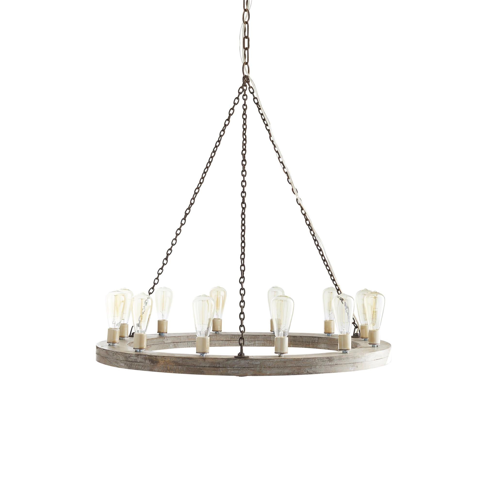 Armirila Lustre Bois Industriel Vintage