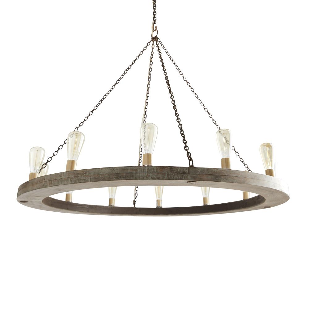 Armirila Lustre Bois Industriel Vintage