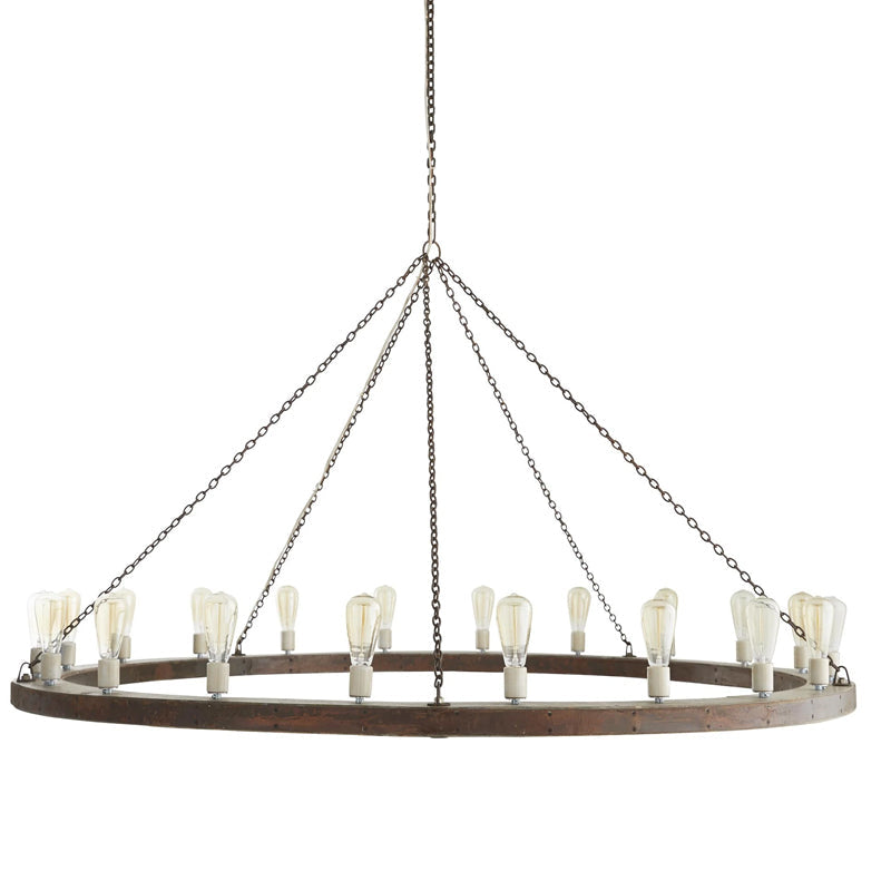 Armirila Lustre Bois Industriel Vintage