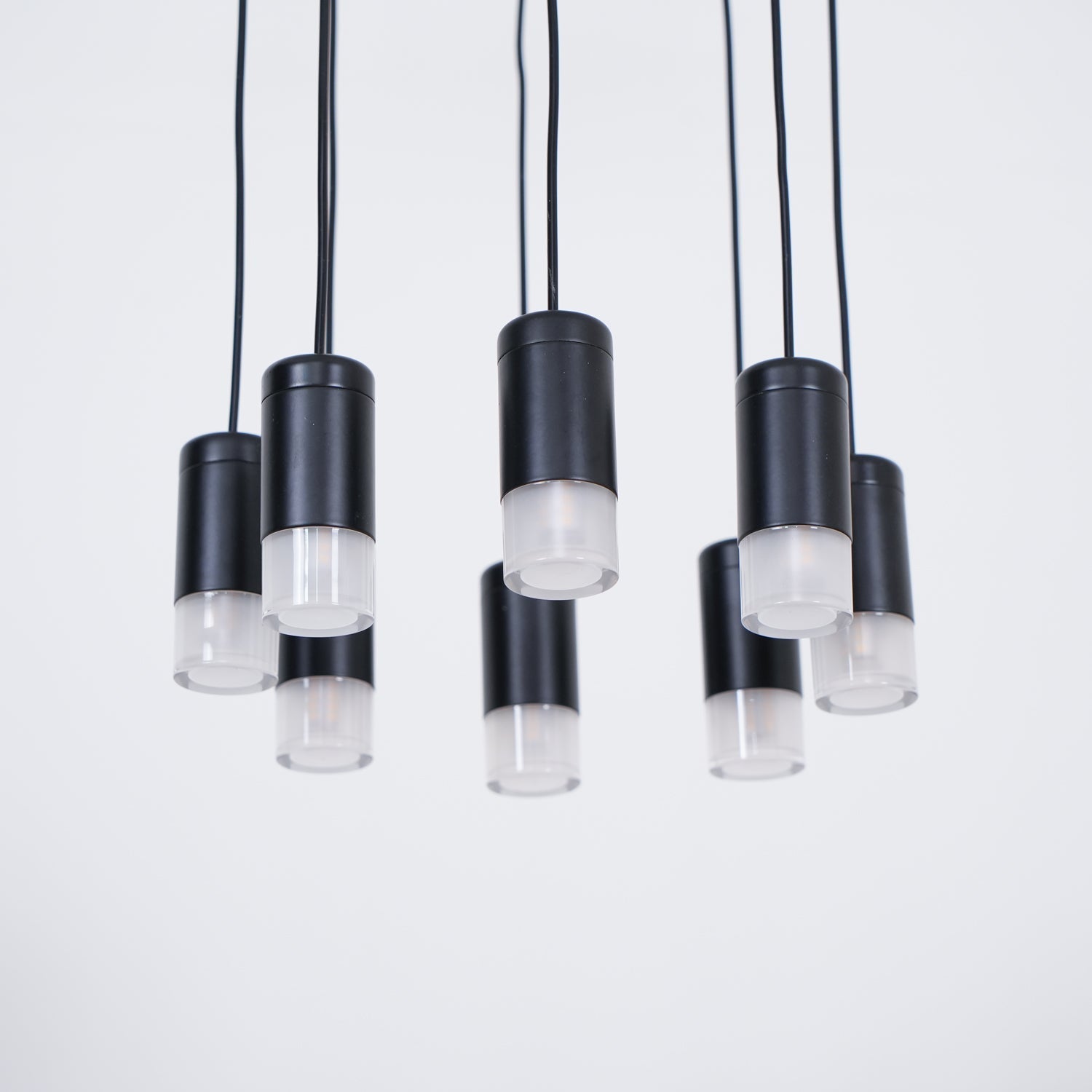 Lustra Suspension Géométrique en Fil Noir LED