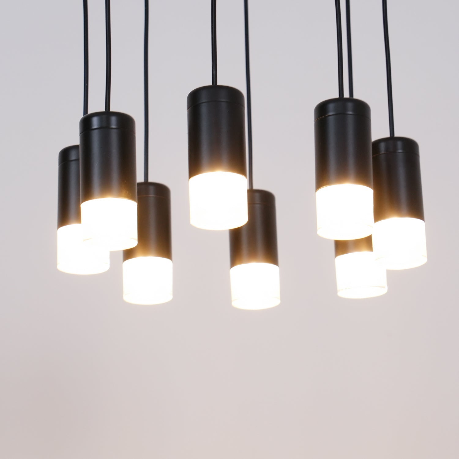 Lustra Suspension Géométrique en Fil Noir LED