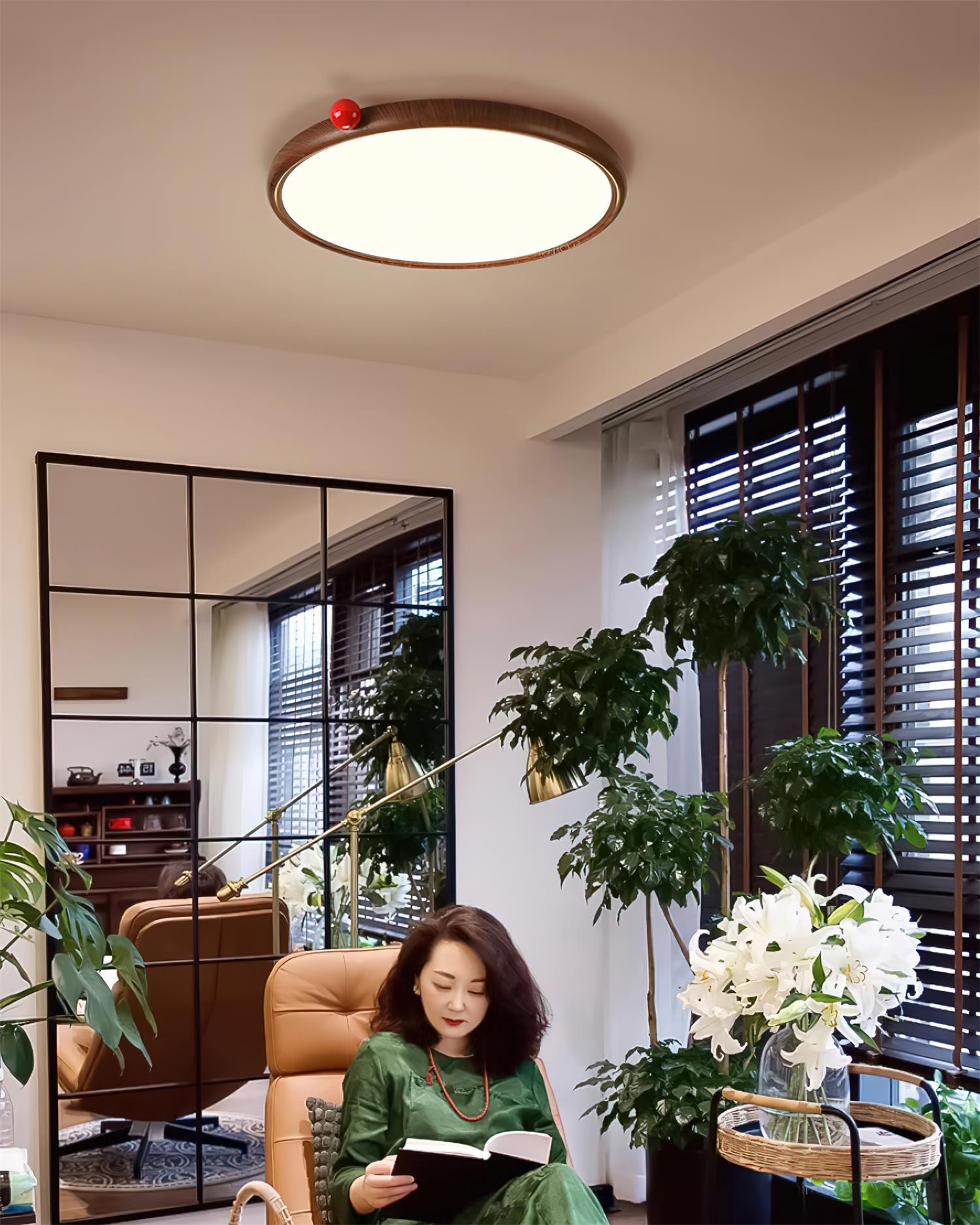 Geos Plafonnier Bois LED Moderne Minimaliste