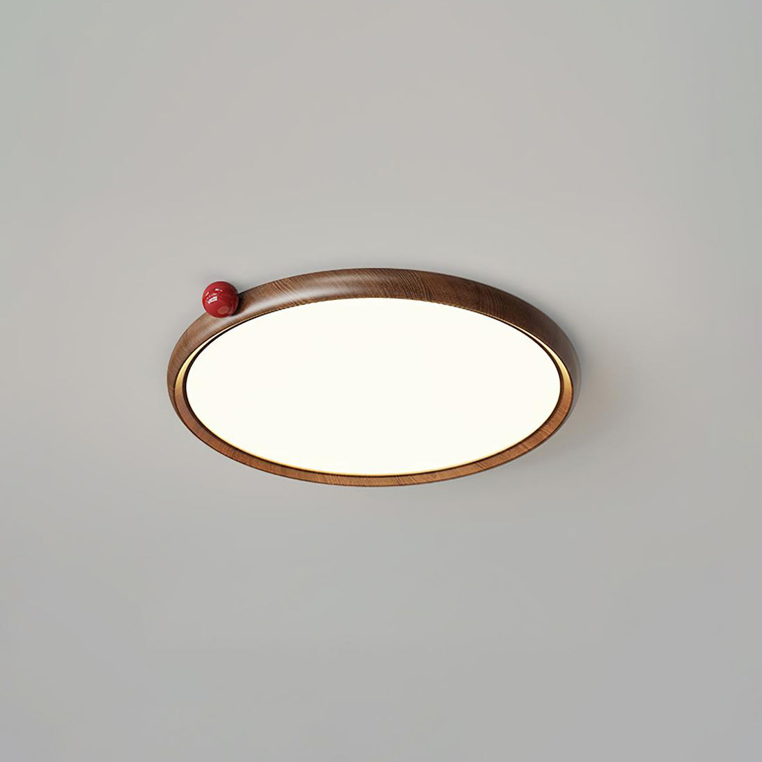 Geos Lustre Plafonnier Ton Bois Circulaire LED