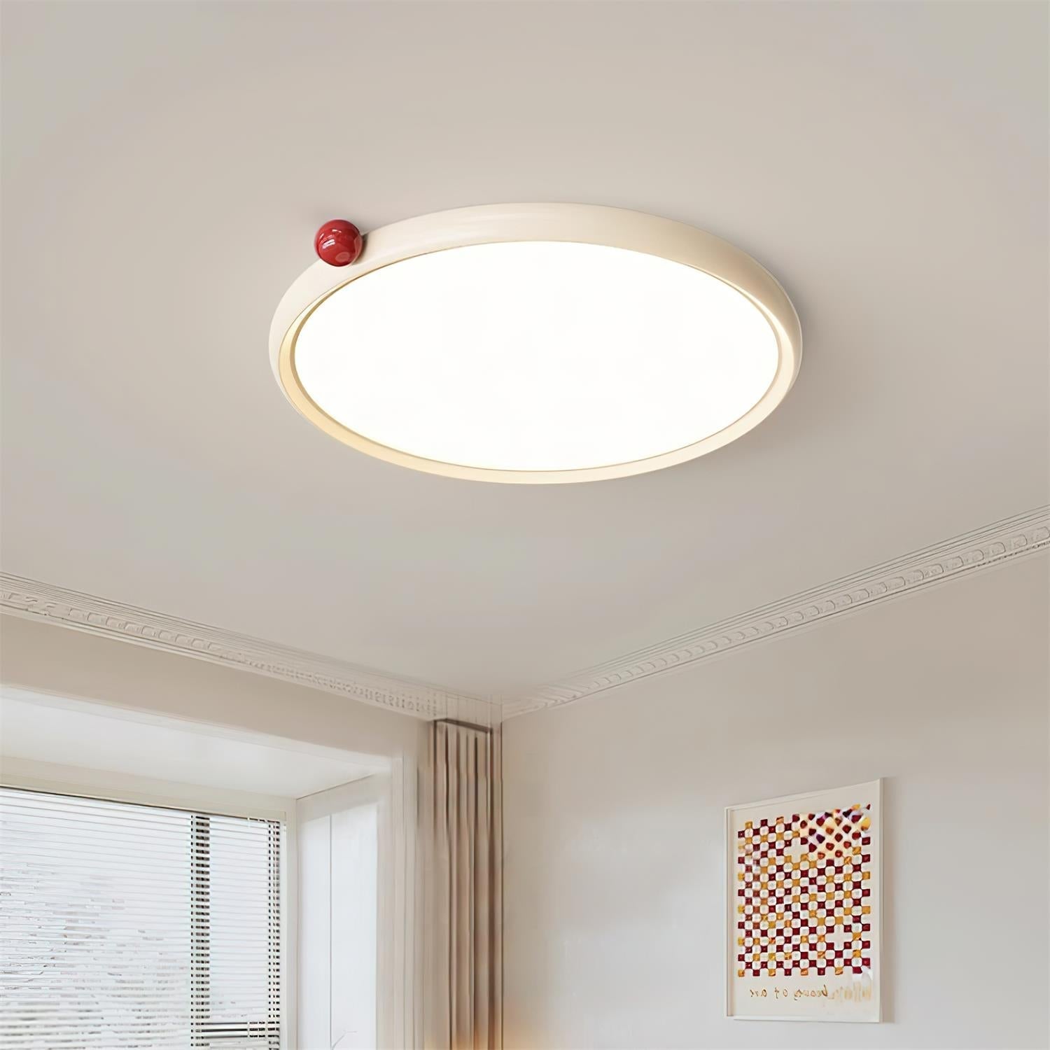 Geos Lustre Plafonnier Ton Bois Circulaire LED