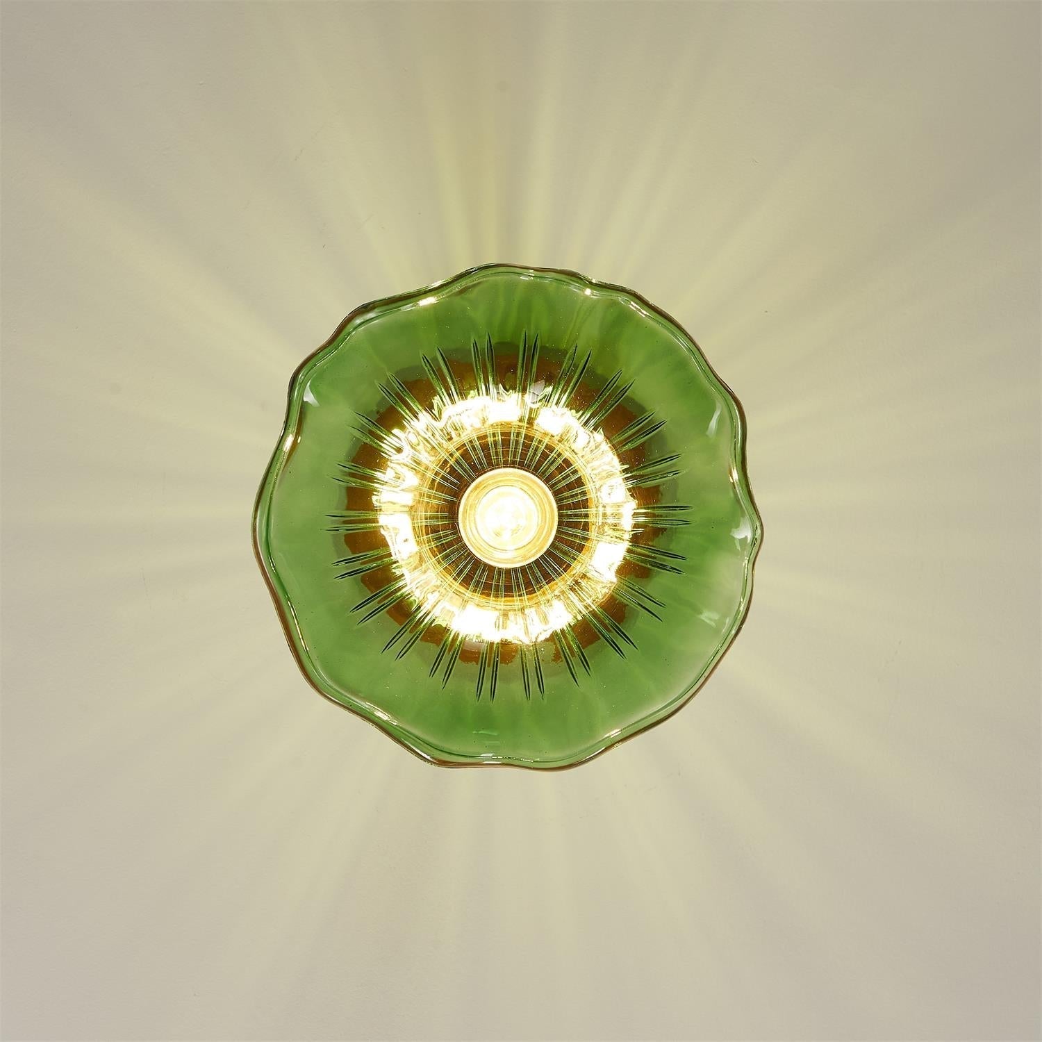 Aura Plafonnier Vintage Abat-jour Verre Laiton