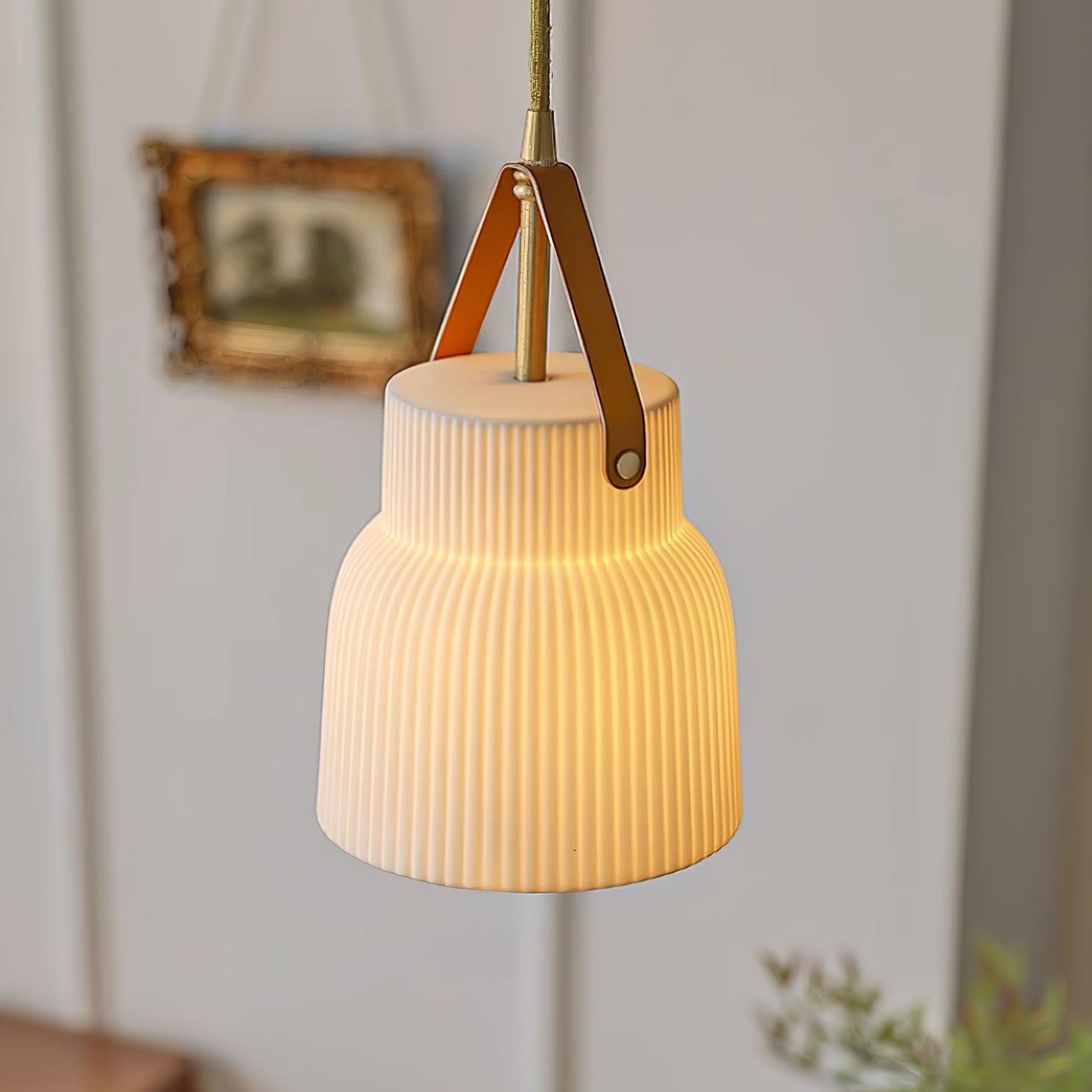 Vega Suspension Céramique Cannelée