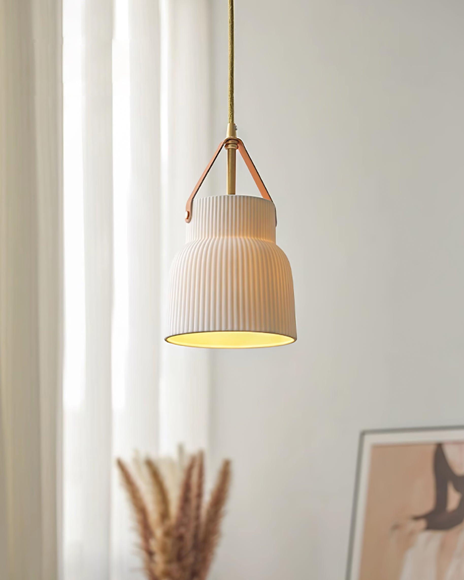 Vega Suspension Céramique Cannelée