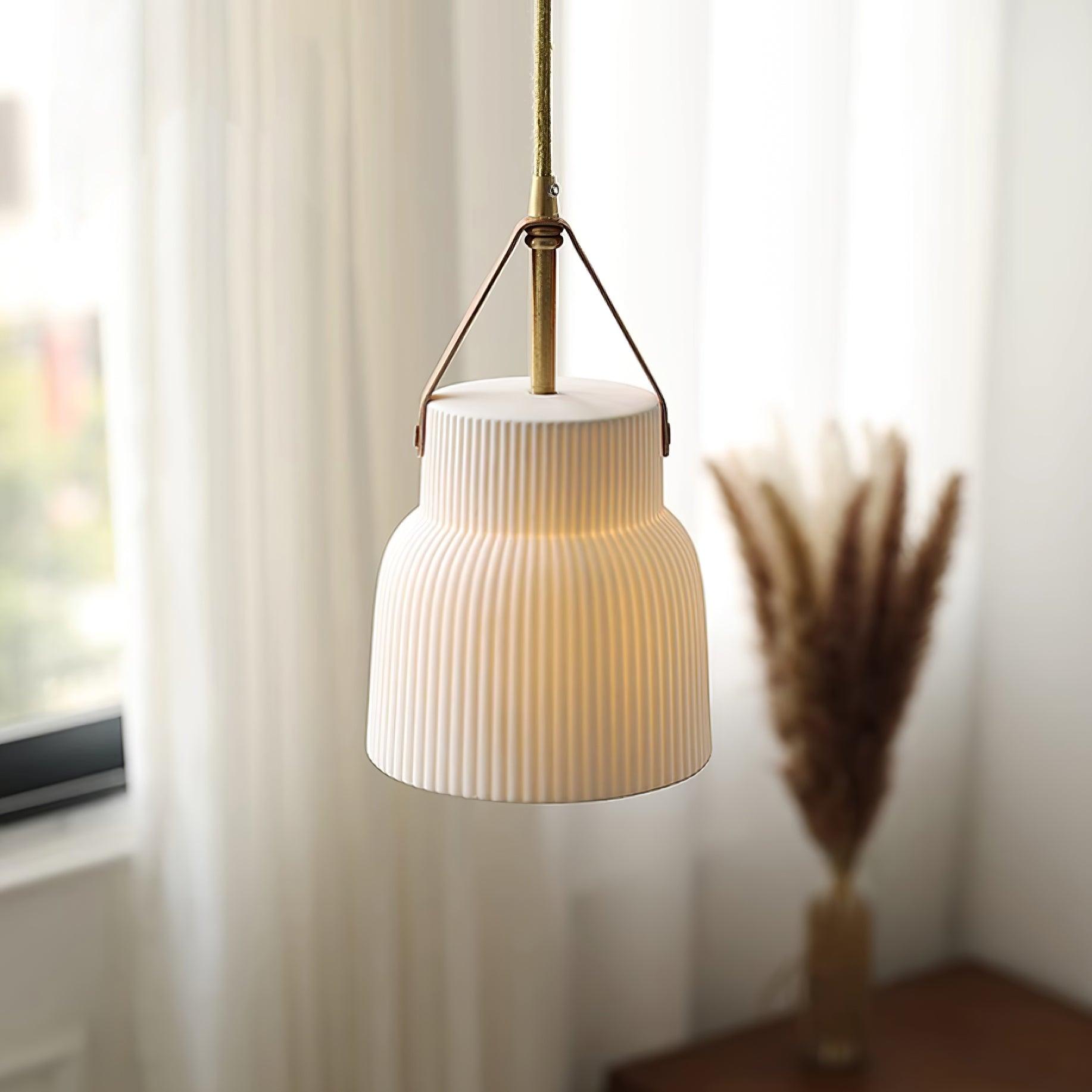 Vega Suspension Céramique Cannelée