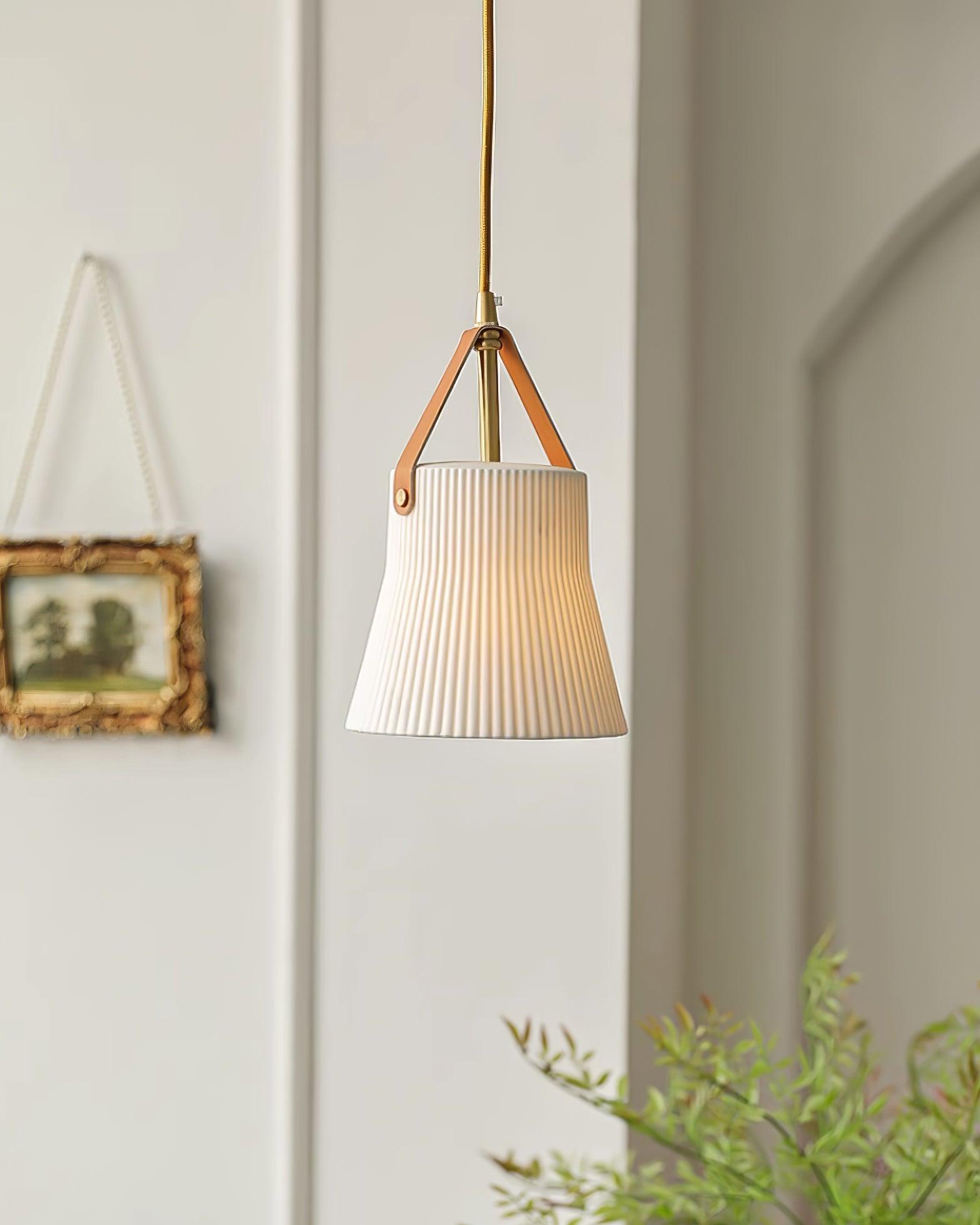 Vega Suspension Céramique Cannelée