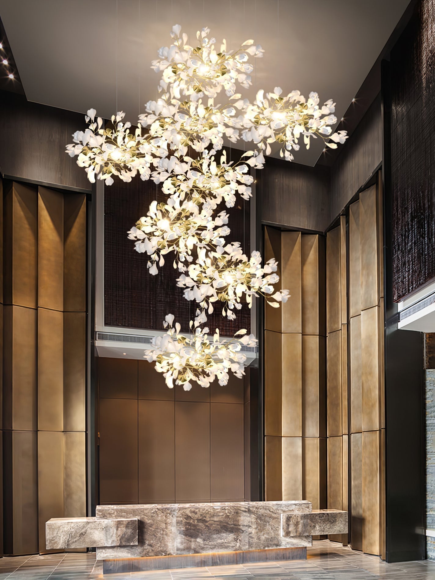 Olivia Céramique Gingko Feuille Lustre