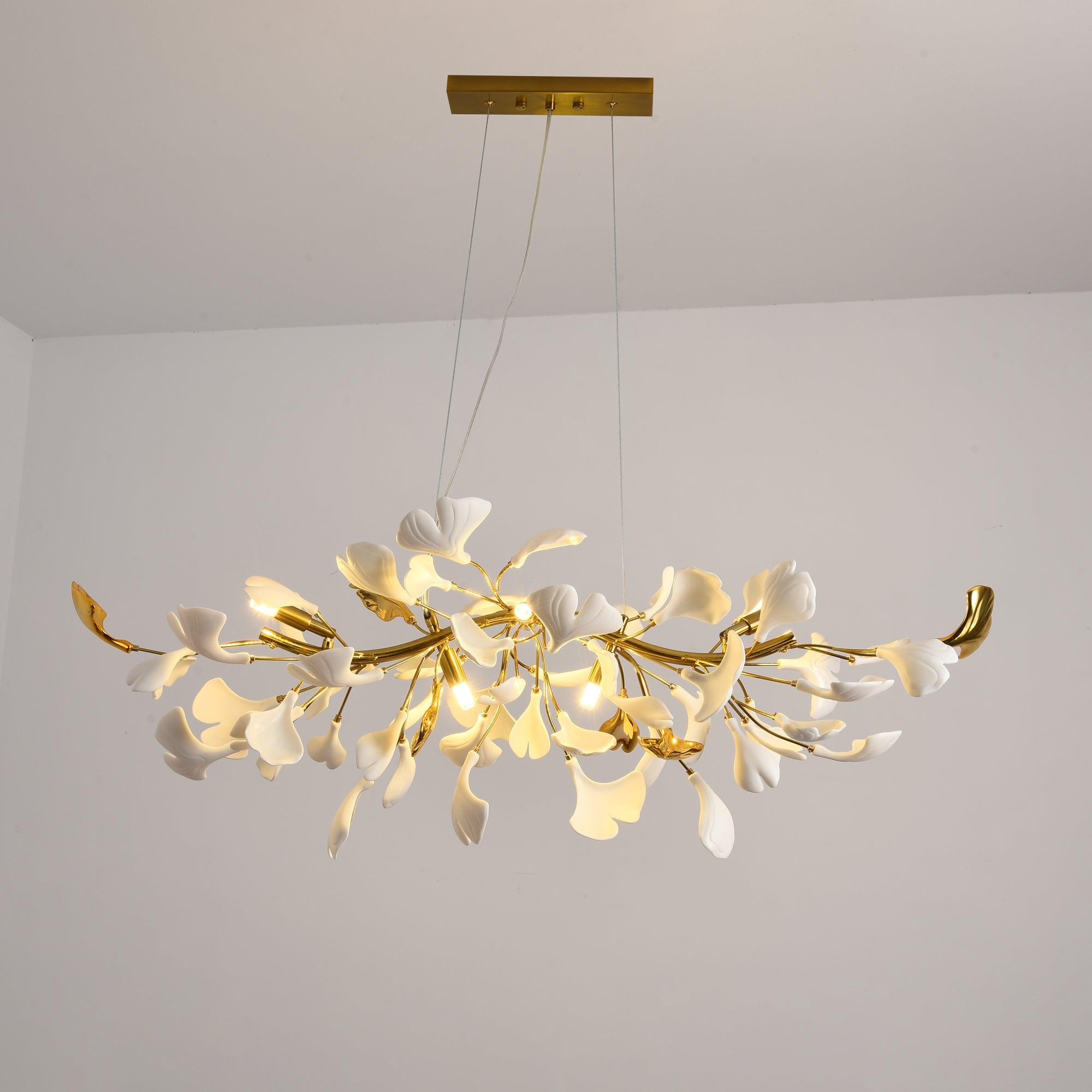 Olivia Lustre linéaire en céramique Gingko