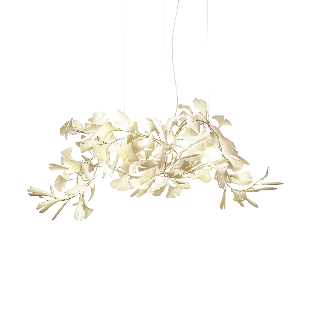 Olivia Lustre en Céramique Feuilles de Ginkgo aux Courbes Organiques