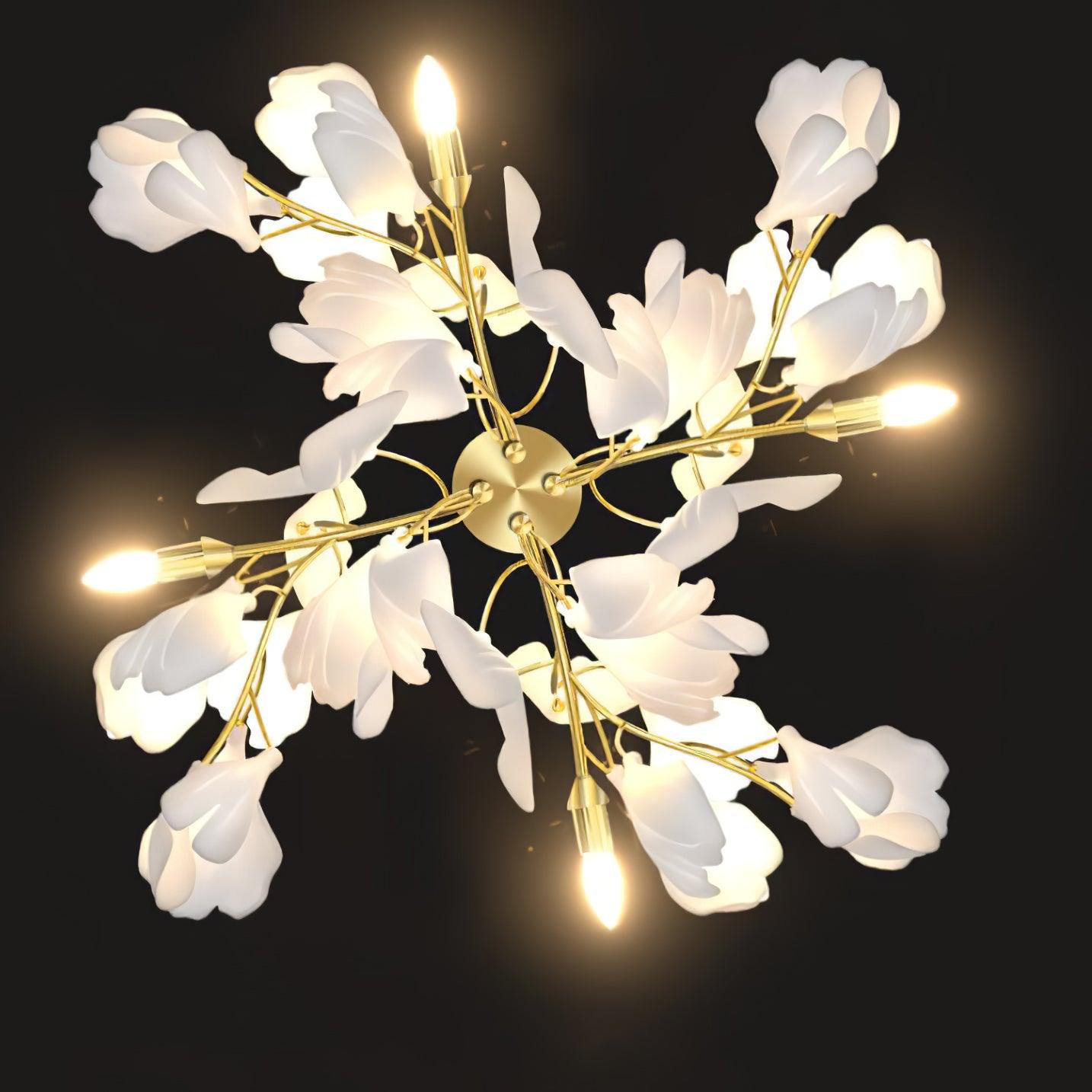 Lustra Wall Lamp Gingko Flowers Brass