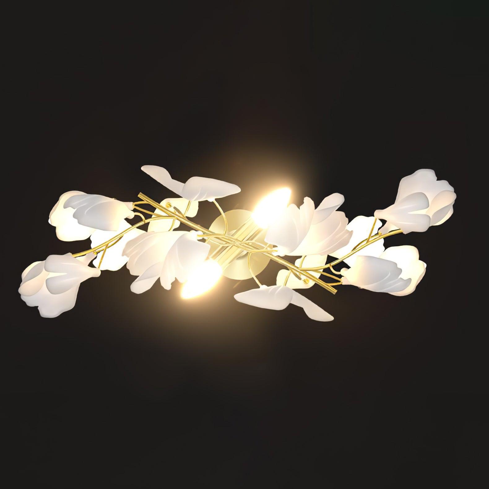 Lustra Wall Lamp Gingko Flowers Brass