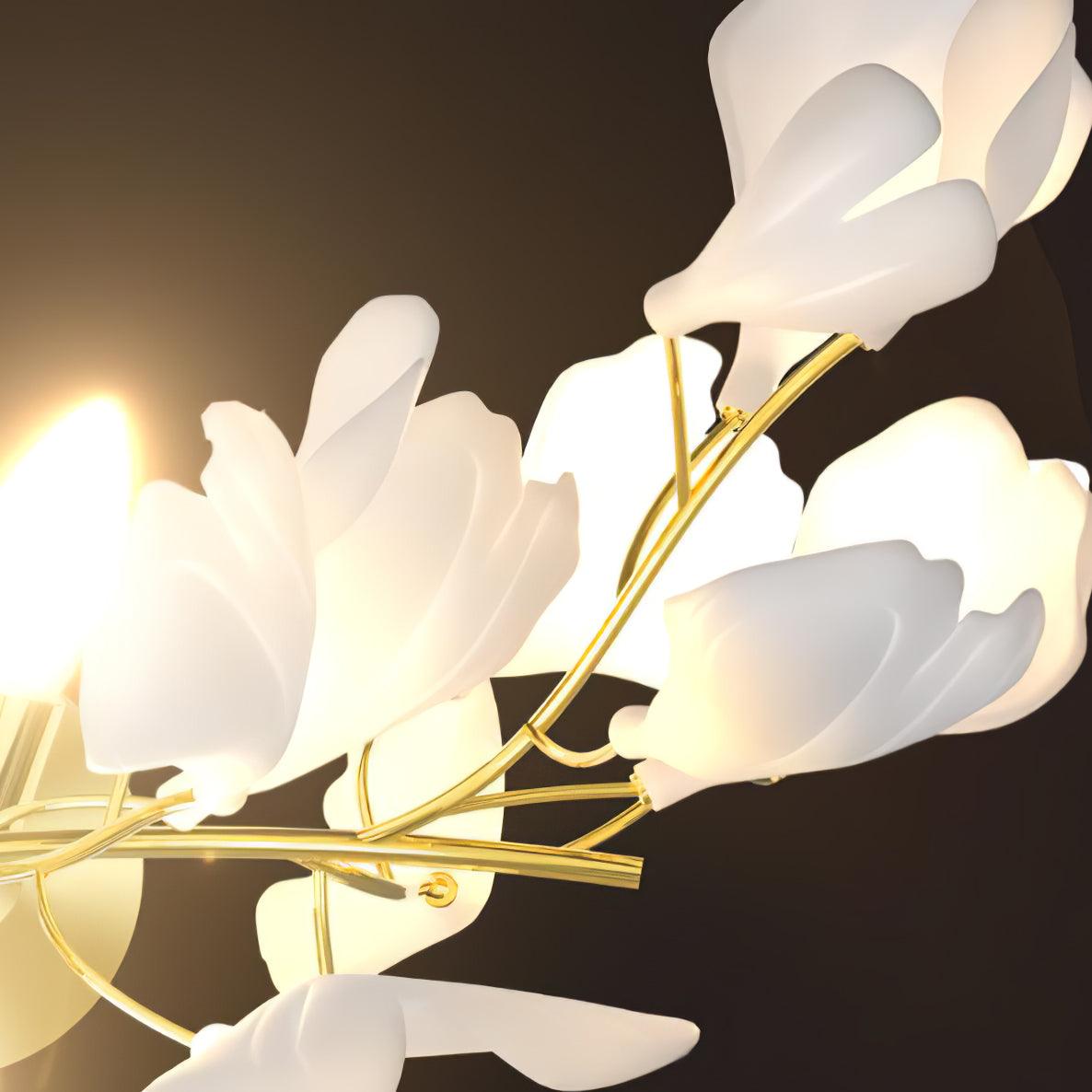 Lustra Wall Lamp Gingko Flowers Brass
