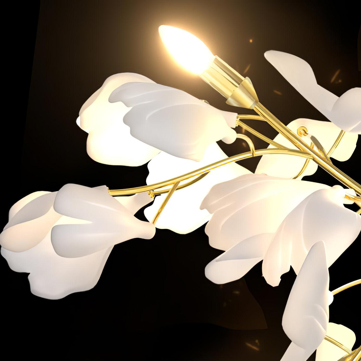 Lustra Wall Lamp Gingko Flowers Brass
