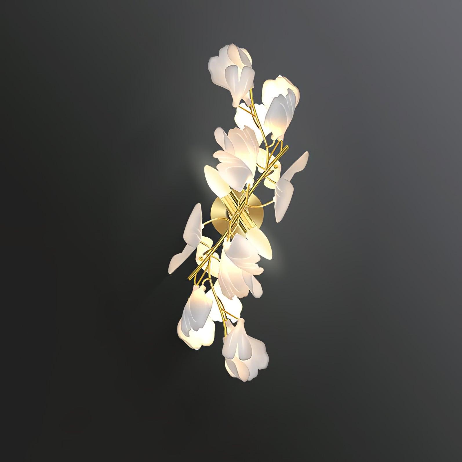 Lustra Wall Lamp Gingko Flowers Brass