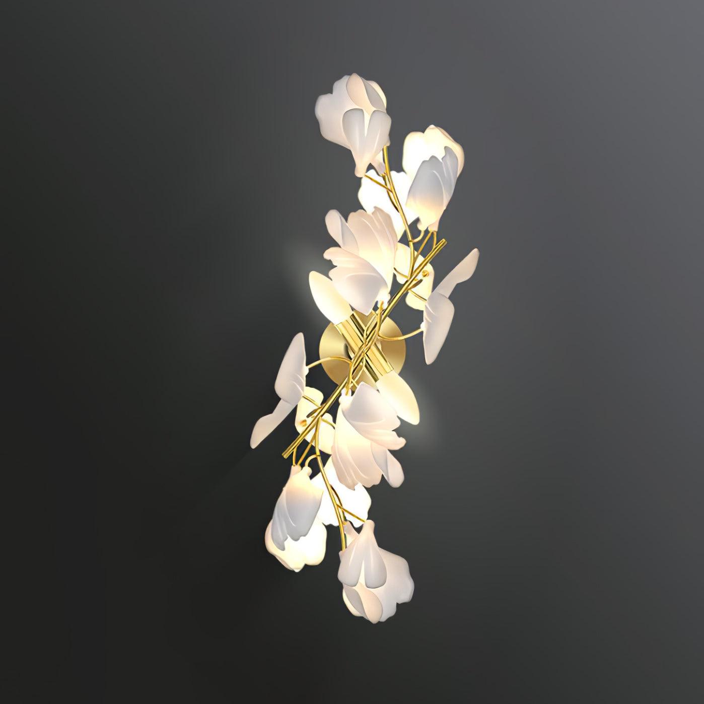 Lustra Wall Lamp Gingko Flowers Brass