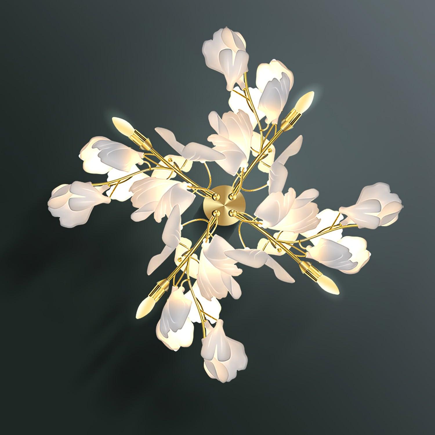 Lustra Wall Lamp Gingko Flowers Brass