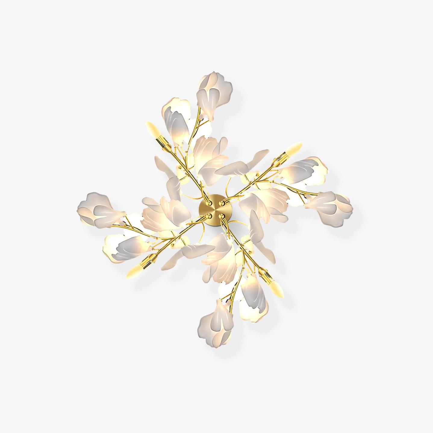 Lustra Wall Lamp Gingko Flowers Brass