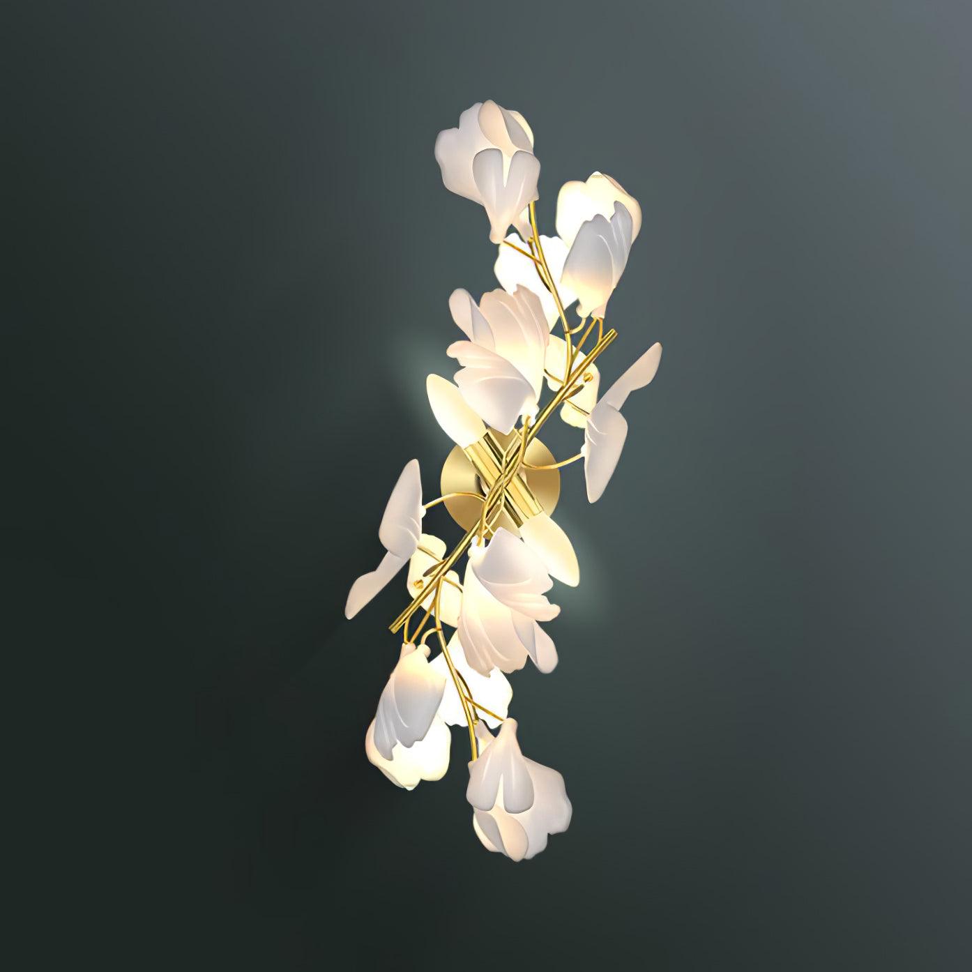 Lustra Wall Lamp Gingko Flowers Brass