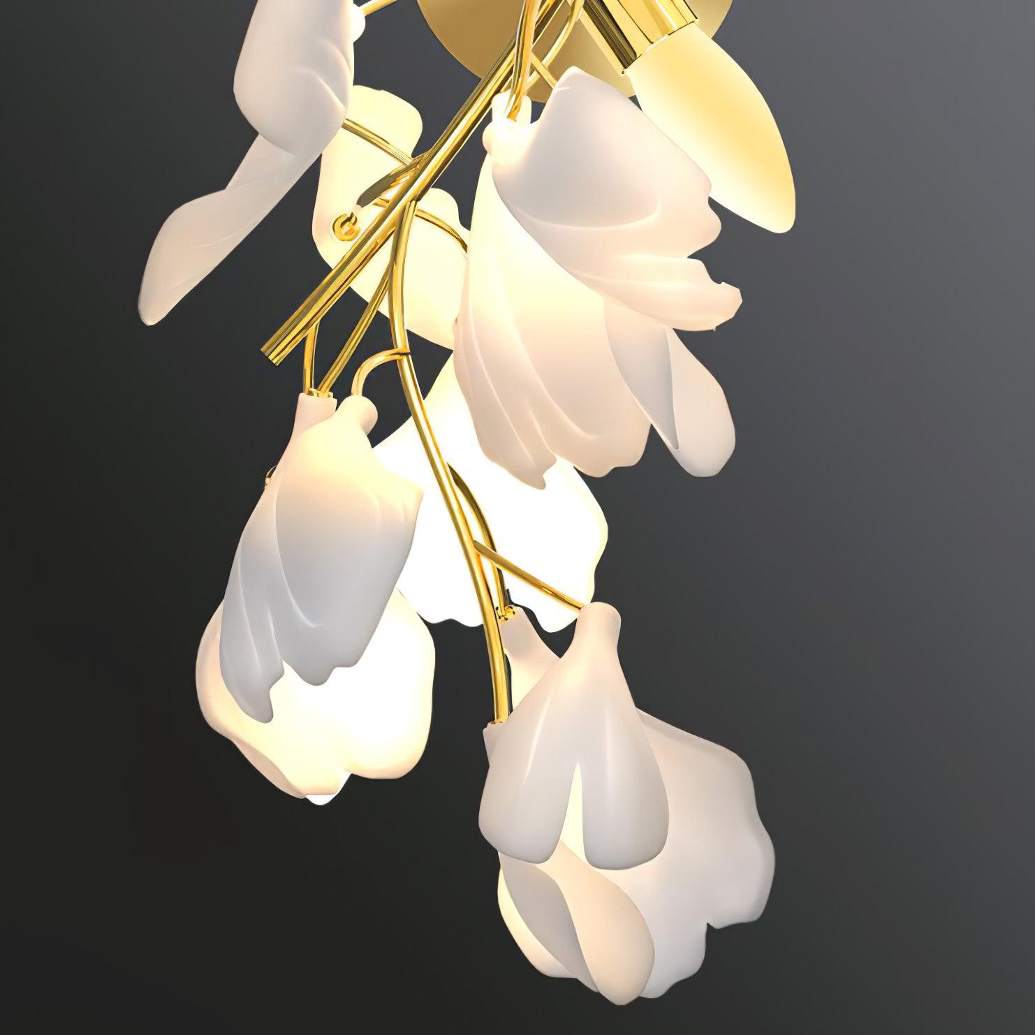 Lustra Wall Lamp Gingko Flowers Brass