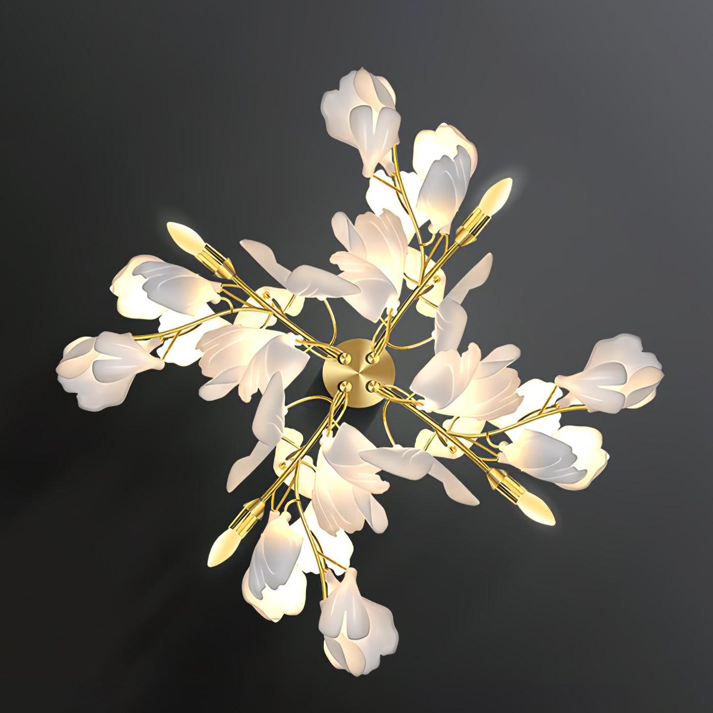 Lustra Wall Lamp Gingko Flowers Brass